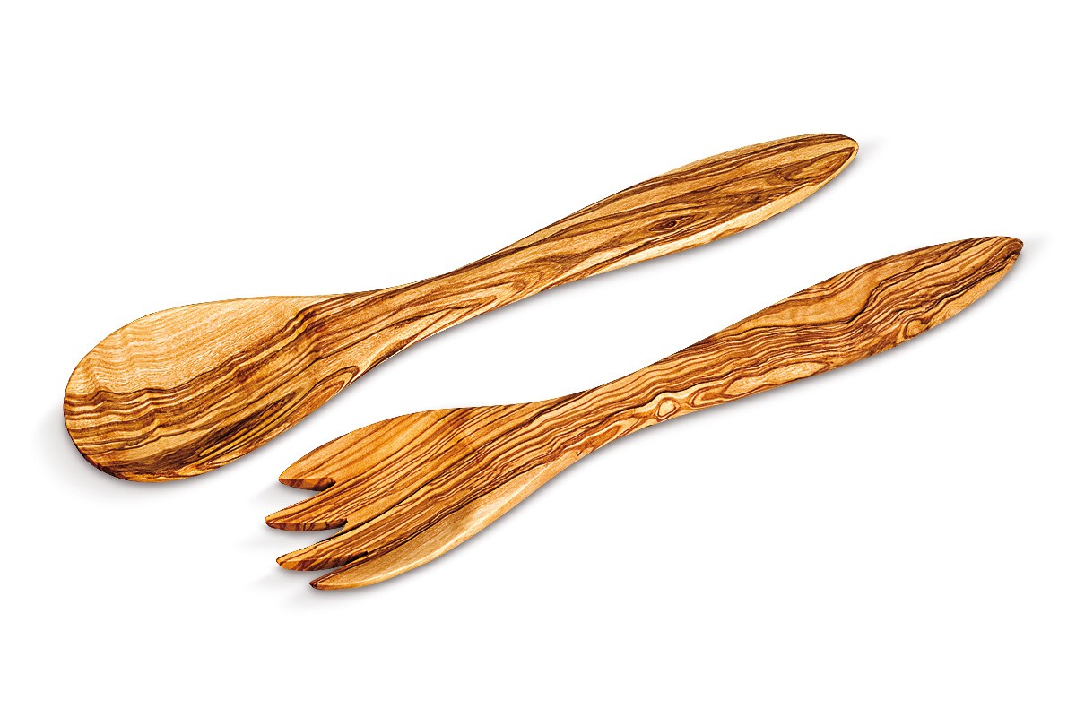 in legno di ulivo Scanwood Set di cucchiaini per spalmare le salse 