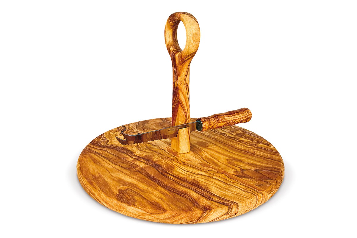 Tagliere rotondo per formaggio + coltello
